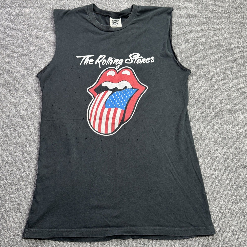 The Rolling Stones Muscle Tee Mens S Black North American Tour 1981 Vintage Rock